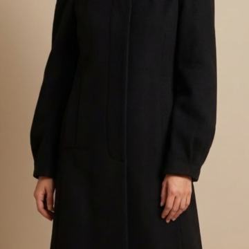 Ženski crni elegantni dugi kaput Sisley, vel. S, tal. 42