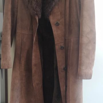 ŽENSKI KAPUT OD BRUŠENE KOŽE, RETRO