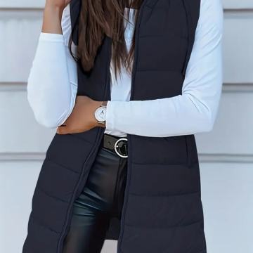 Ženski topli poludugi prsluk