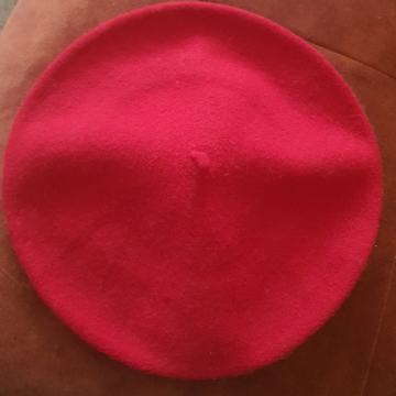 Beretka, tamno crvena, 57, 100%LANA