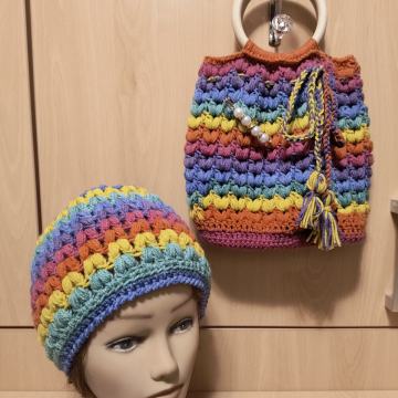 Komplet kapa i torbica unikat