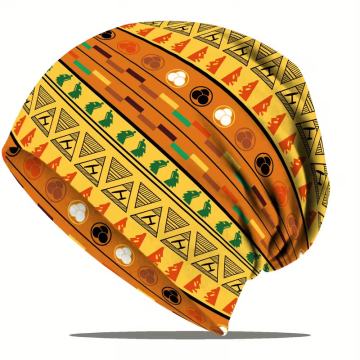Ženska lagana elastična kapa s jarkim geometrijskim uzorkom