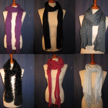 Ženski šal, razne vrste, više komada.
