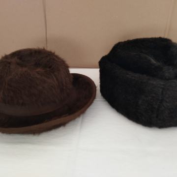 Ženski smeđi šešir i Ženska crna šubara