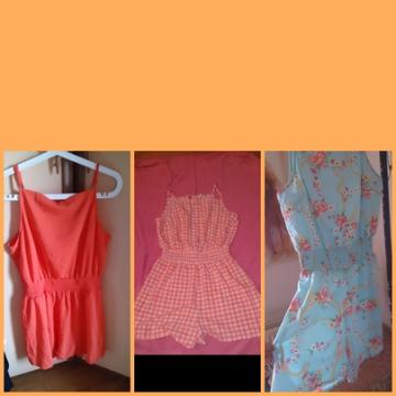 C&A ŽENSKI LJETO KOMBINEZON NARANČASTI KRATKE HLAČE NO RUKAV 44 2XL