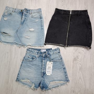 Kratke traper hlače (broj 32 - NOVO) i suknje (S)