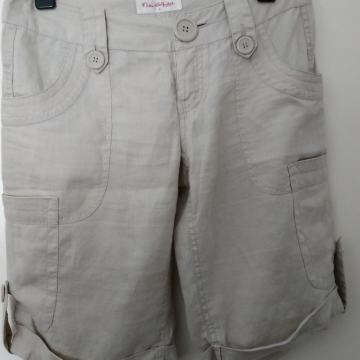 Ženske lanene bež kratke hlače Miss Selfridge