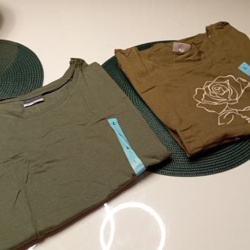 2 kom MASLINASTO ZELENE MAJICE VEL. L - NOVO - OBJE ZA 20 EUR