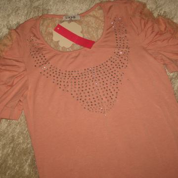 ROZA MAJICA S ČIPKANIM DETALJIMA VEL. M/L - NOVO