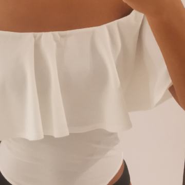 Bijela bluza - bodi preko ramena