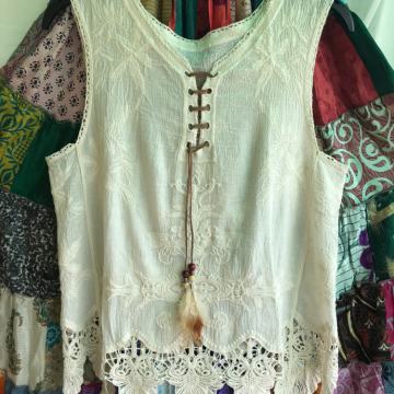 Boho Majica Crop Top Ornament Indian Shop