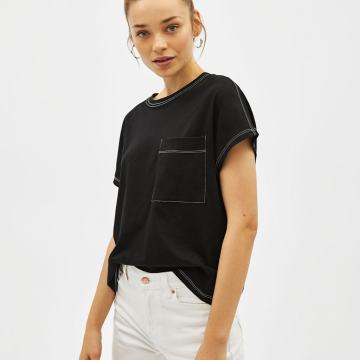 Crna majica sa bijelim šavovima vl.S /TOTALNA ČISTKA