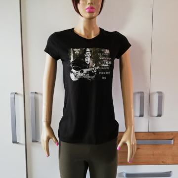 Crna pamućna majica sa slikom broj S - M - BADM HABIT