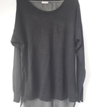 Crna svjetlucava majica prozirna 38