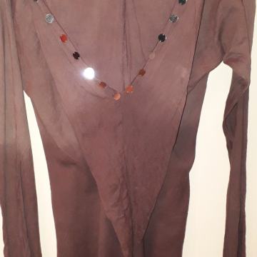 Etno, smeđa ornamentalna majica (Indija)