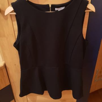H&M CRNI PEPLUM TOP L