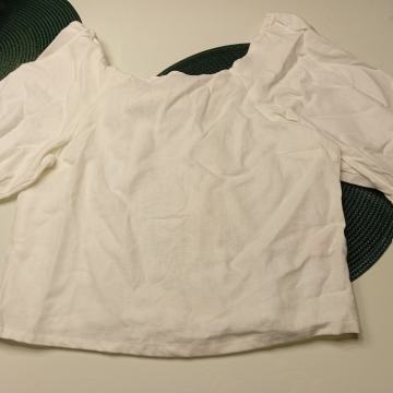 LANENA BIJELA MAJICA -  BLUZA VEL. 36 - NOVO