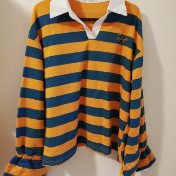 Prugasta polo majica sa zvono rukavima vl.M