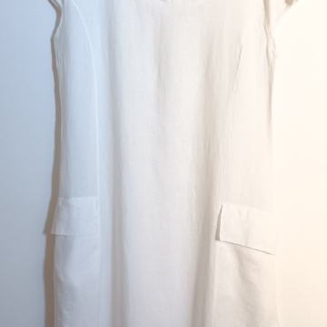 Ljetna bijela haljina od lana 42 44