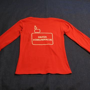 Majica SNAGA KOMUNIKACIJE. L-vel. crvena, dugi ruk. 100% cotton ULTRA