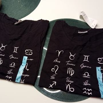 CRNA MAJICA S HOROSKOPSKIM ZNACIMA VEL. L - NOVO