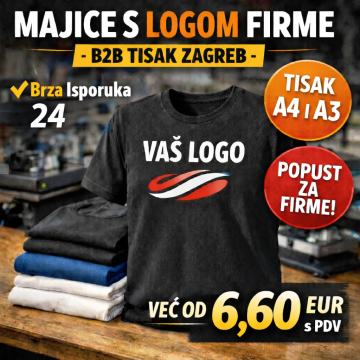 Majice s logom firme – B2B tisak Zagreb