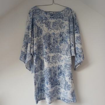 Plavo bijela tunika lan HM 38