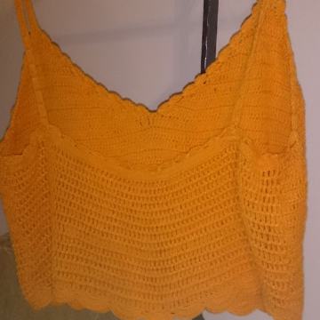 NOVI HEKLANI TOP 38 40 M L PLETENI PAMUČNI TOPIĆ CROP NARAMENICE