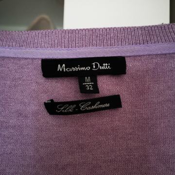 Ružičasta majica na V izrez dugi rukavi Massimo Dutti