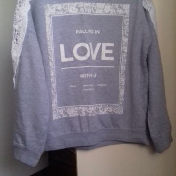 Siva majica sa čipkom, S