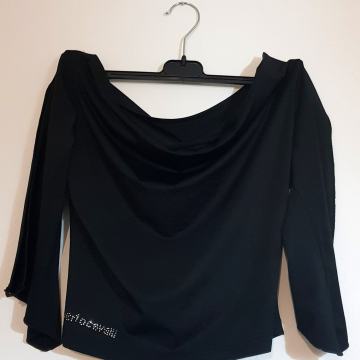 Ženska crna majica s natpiso Roberto Cavalli