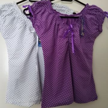 Ženska majica kratkih rukava ljubičasta i bijela Set 2 kom Novo