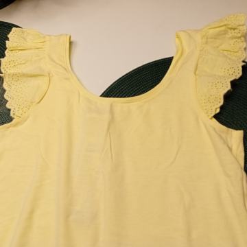ŽUTA MAJICA S ČIPKANIM DETALJIMA  VEL. S, M, L - NOVO