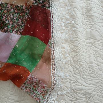 Patchwork marama s čipkom