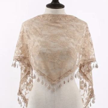 ŠAL BEŽ KREM S ČIPKOM - NOVO