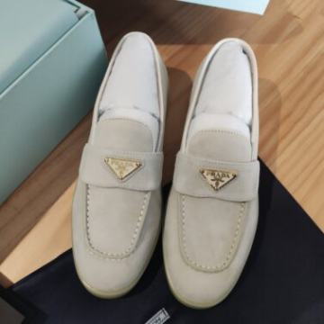 Prada mokasine polubotke ženske baletanke loafers, koža, Cipele