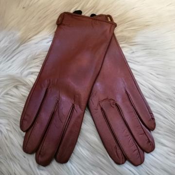 Bordo ženska kožna rukavica
