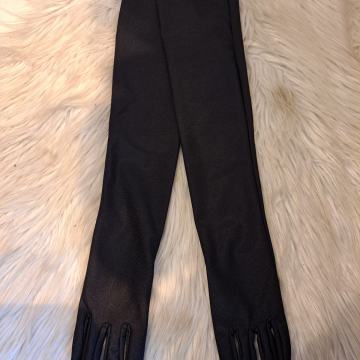 Crne duge satenske rukavice Luxor