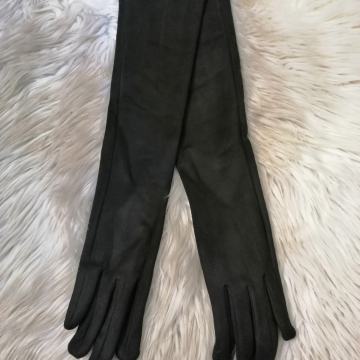 Duge crne rukavice