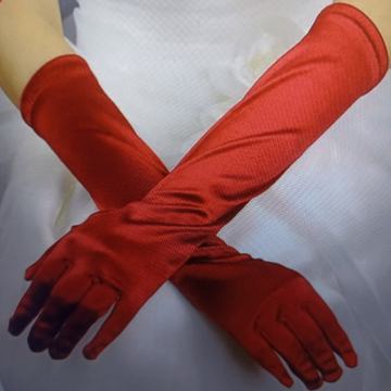 DUGE SATENSKE RUKAVICE SATEN ELEGANTNE BIJELE CRNE ZLATNE CRVENE