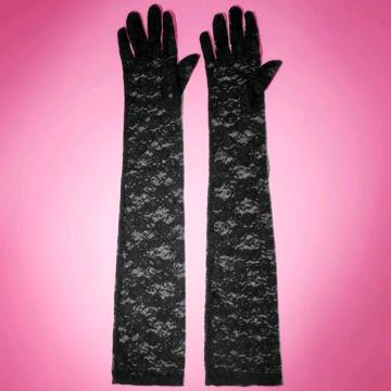 Rukavice crne sa čipkom, veličina Uni