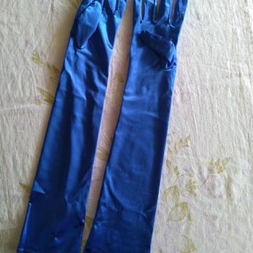Rukavice saten plave, veličina Uni