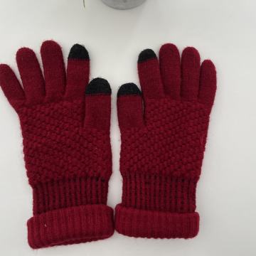 Tople tamnocrvene rukavice – Touchscreen vrhovi