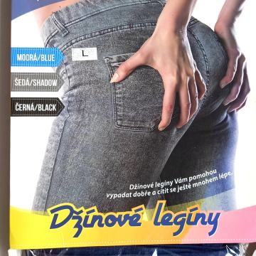 NOVO: 2x Tajice stil traperice, Jeggings - Jeans Print Leggings viel L