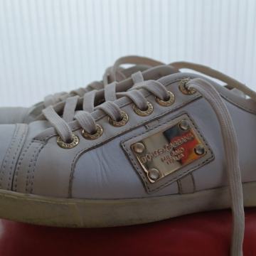 DOLCE & GABBANA ženske kožne bijele tenisice