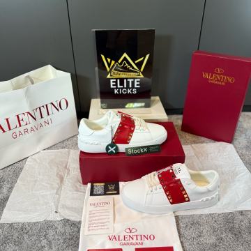 Valentino Garvani Rockstud White Red Spikes