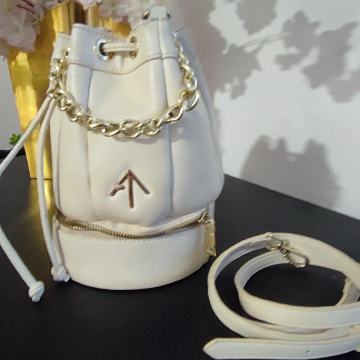 Bež bucket kožna torba