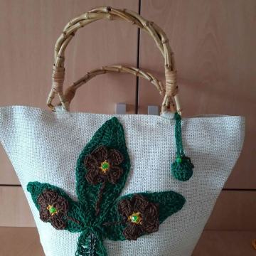 Ceker torba damska sa bambus drškama