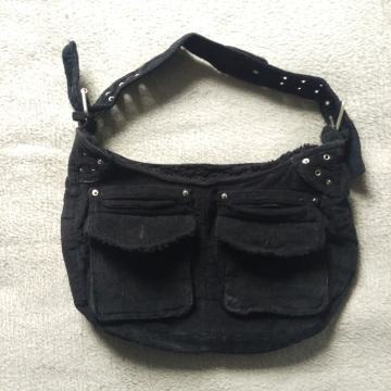 Crna Pamučna Samt Torba (40x25cm)