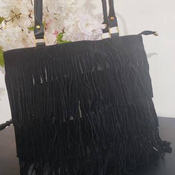 Crna ženska shopper torba sa resama